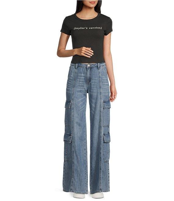 Prosperity Denim High Rise Denim Cargo Jeans Product Image