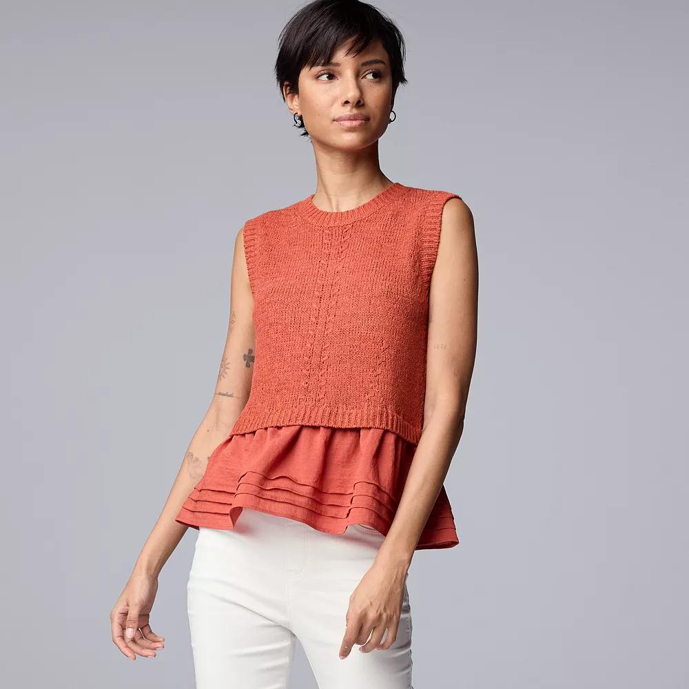 Women's Simply Vera Vera Wang Sleeveless Sweater, Size: Small, Vera Pink Product Image