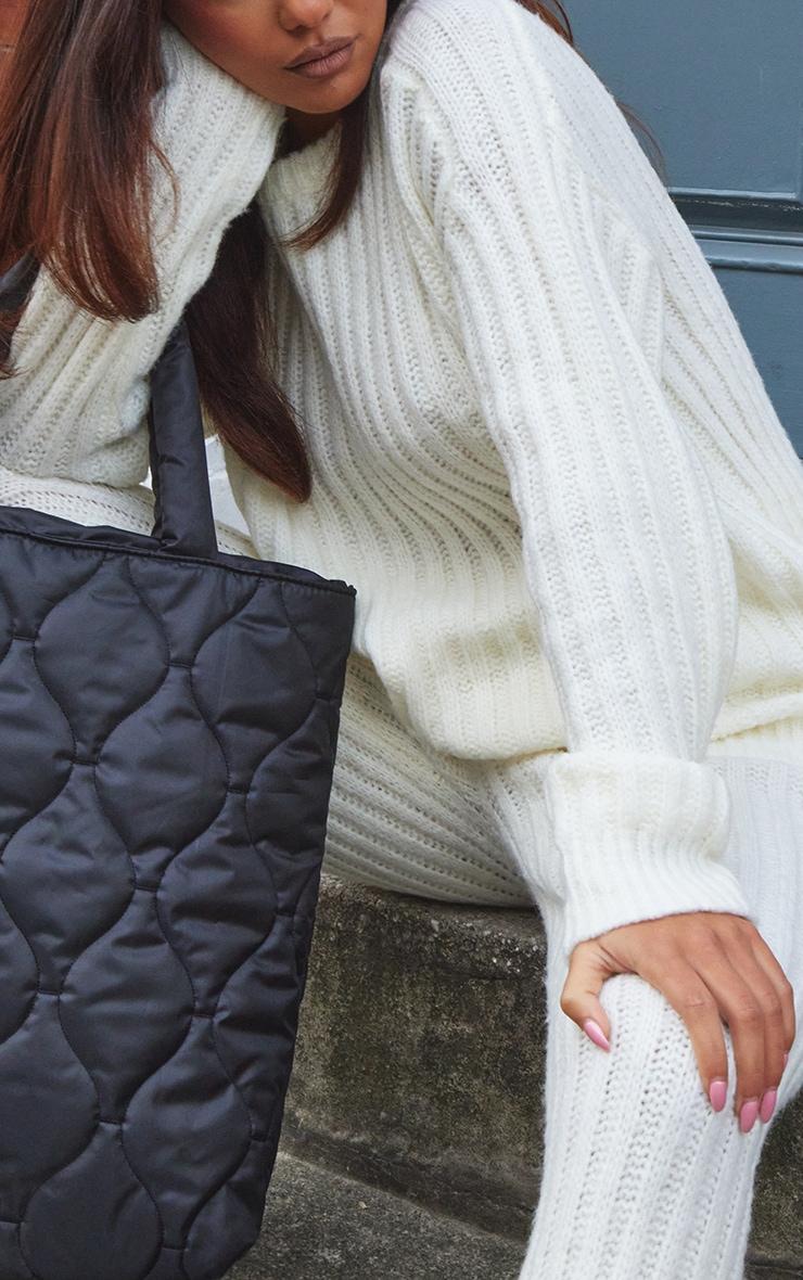 Cream Chunky Ribbed Knitted Set Product Image