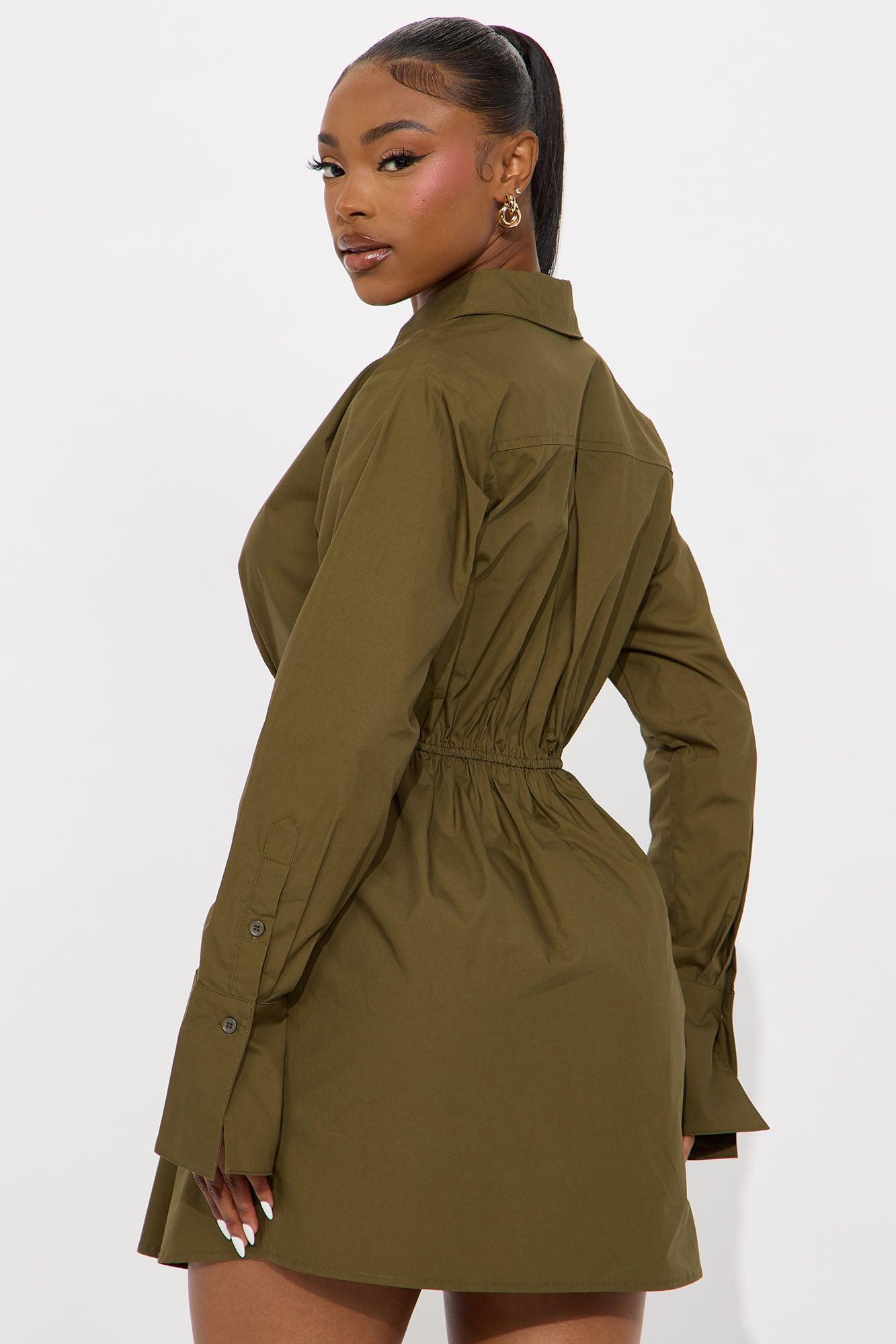 Ainsley Collar Shirt Mini Dress - Hunter Female Product Image