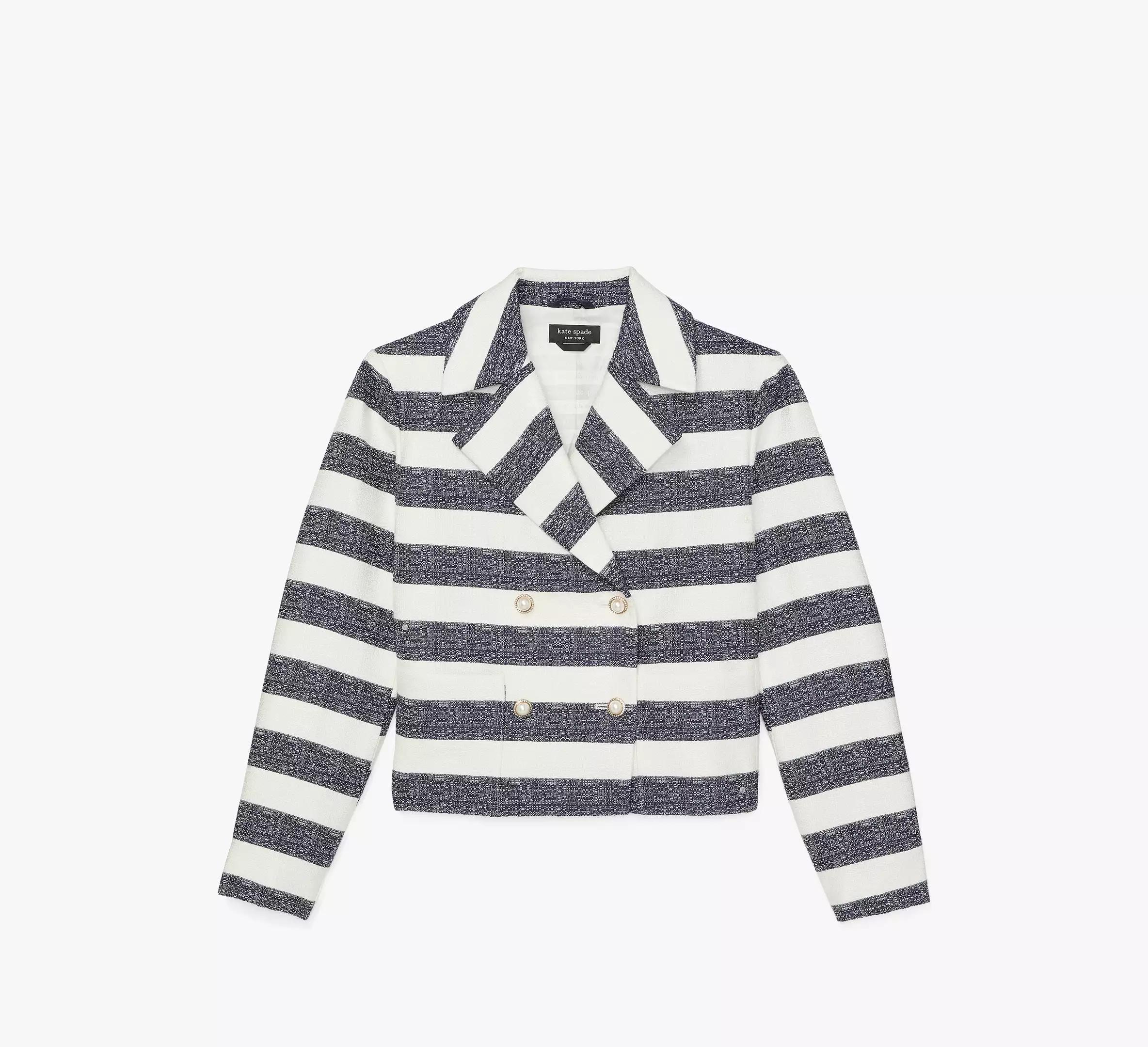 Sailor Stripe Tweed Moto Jacket Product Image