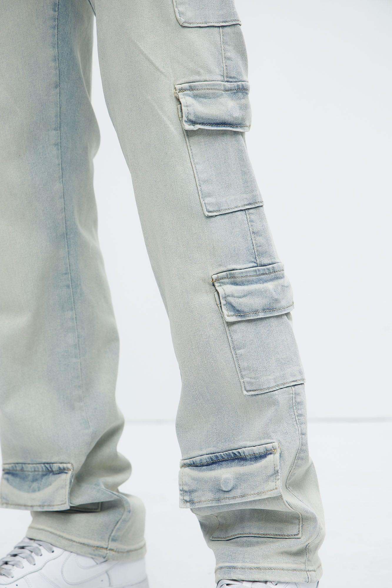 Do It Cargo Straight Jeans - Light Wash Product Image