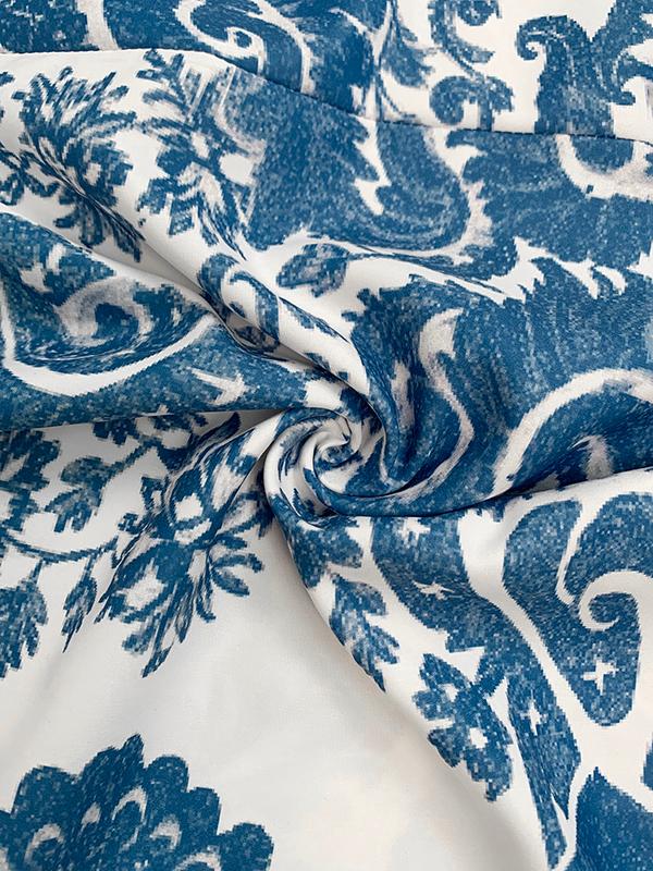 Bodycon High Waisted Flower Print Hollow Pockets Cold Shoulder Maxi Dresses Product Image