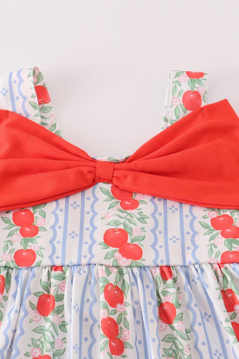 Apple print bow dress Product Image
