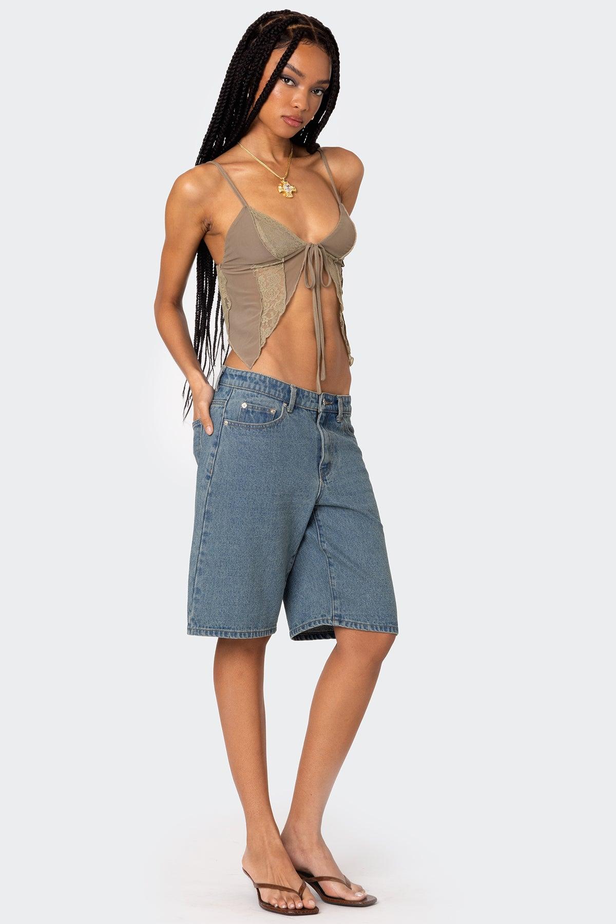 Patchwork Lacey Mesh Top Product Image