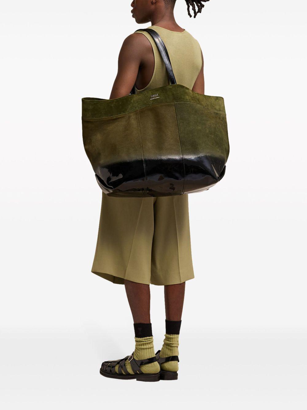 logo-plaque panelled tote bag Product Image