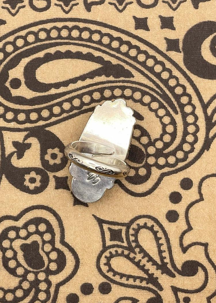 Sterling Silver Oblong White Buffalo Turquoise Ring Product Image