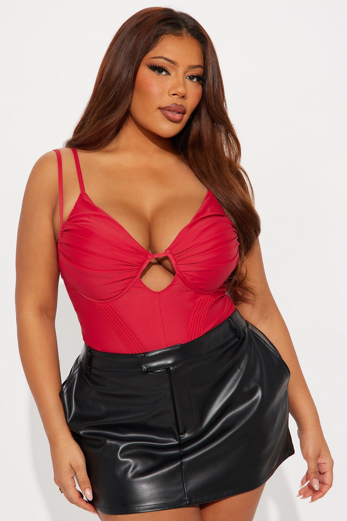 Signature Class Corset Bodysuit - Red Female Product Image