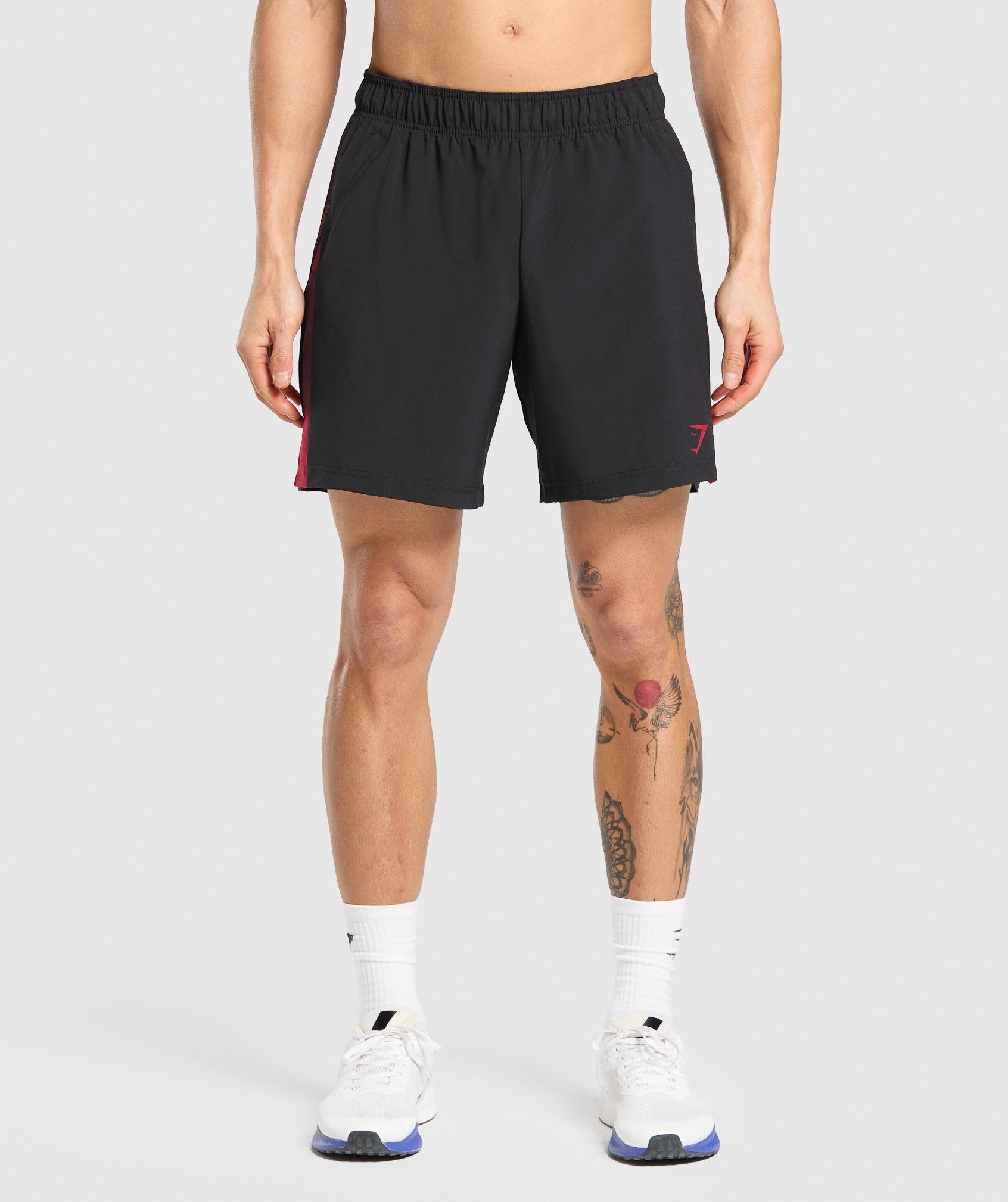 Gymshark Sport  7" Shorts - Black/Conditioning Red Male Product Image