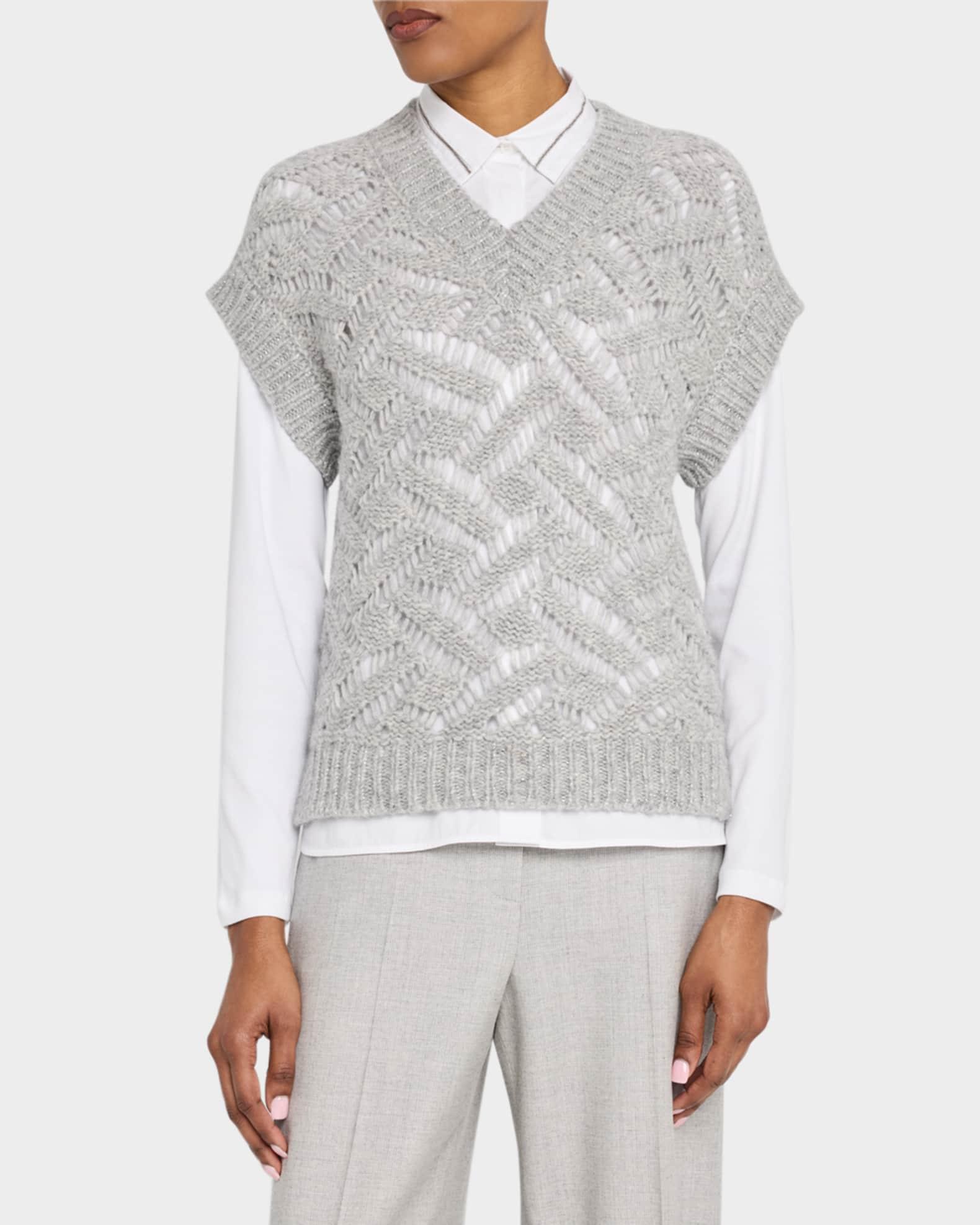 Open-Stitch Knit Vest Product Image