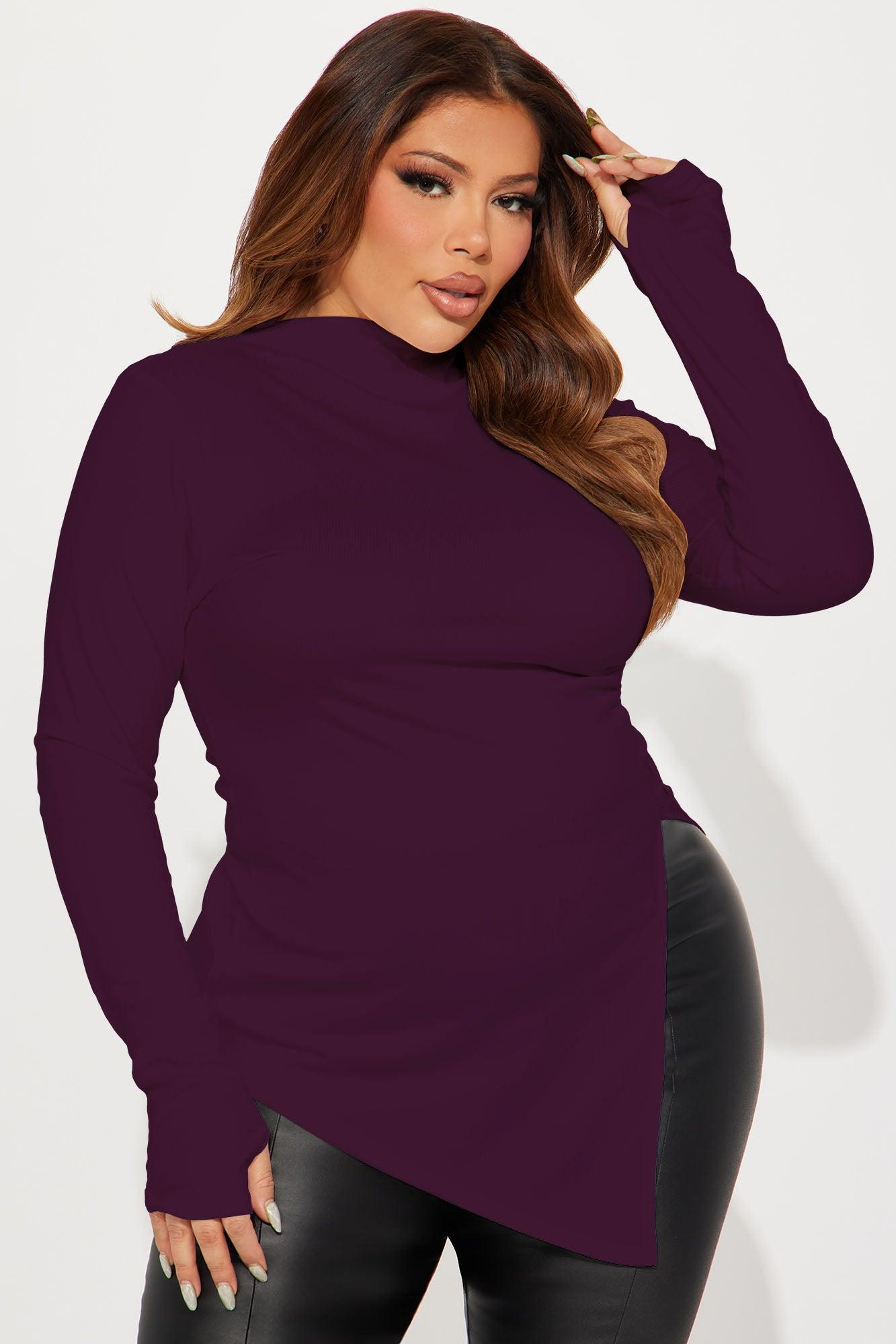 Harmony Ribbed Top - Plum Female Product Image