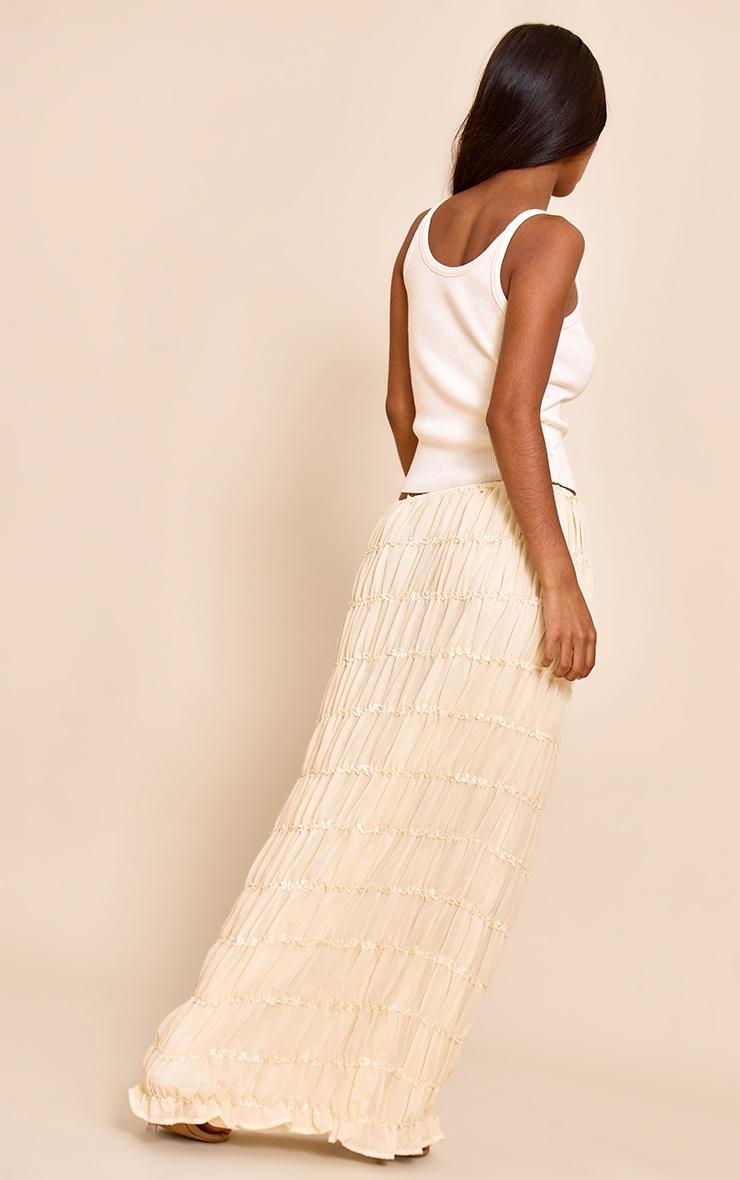 Petite Cream Chiffon Maxi Skirt Product Image