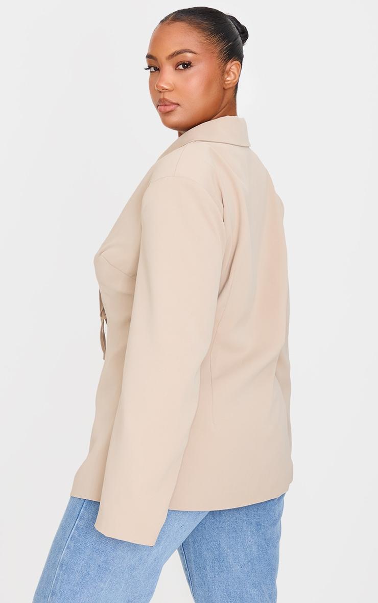  Plus Stone Lace Up Tie Front Blazer Product Image