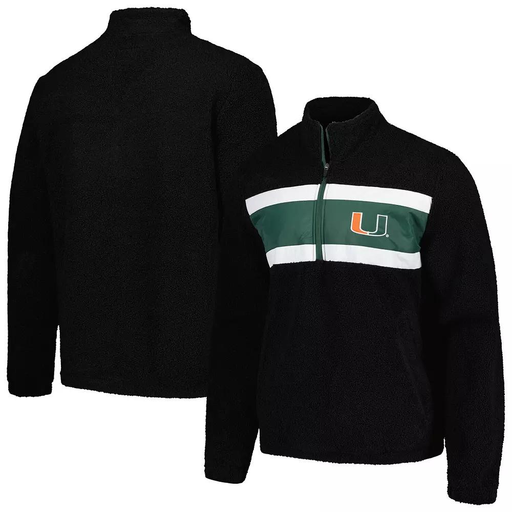 Men's G-III Sports by Carl Banks Black Miami Hurricanes Pinch Runner Half-Zip Top, Size: Medium Product Image