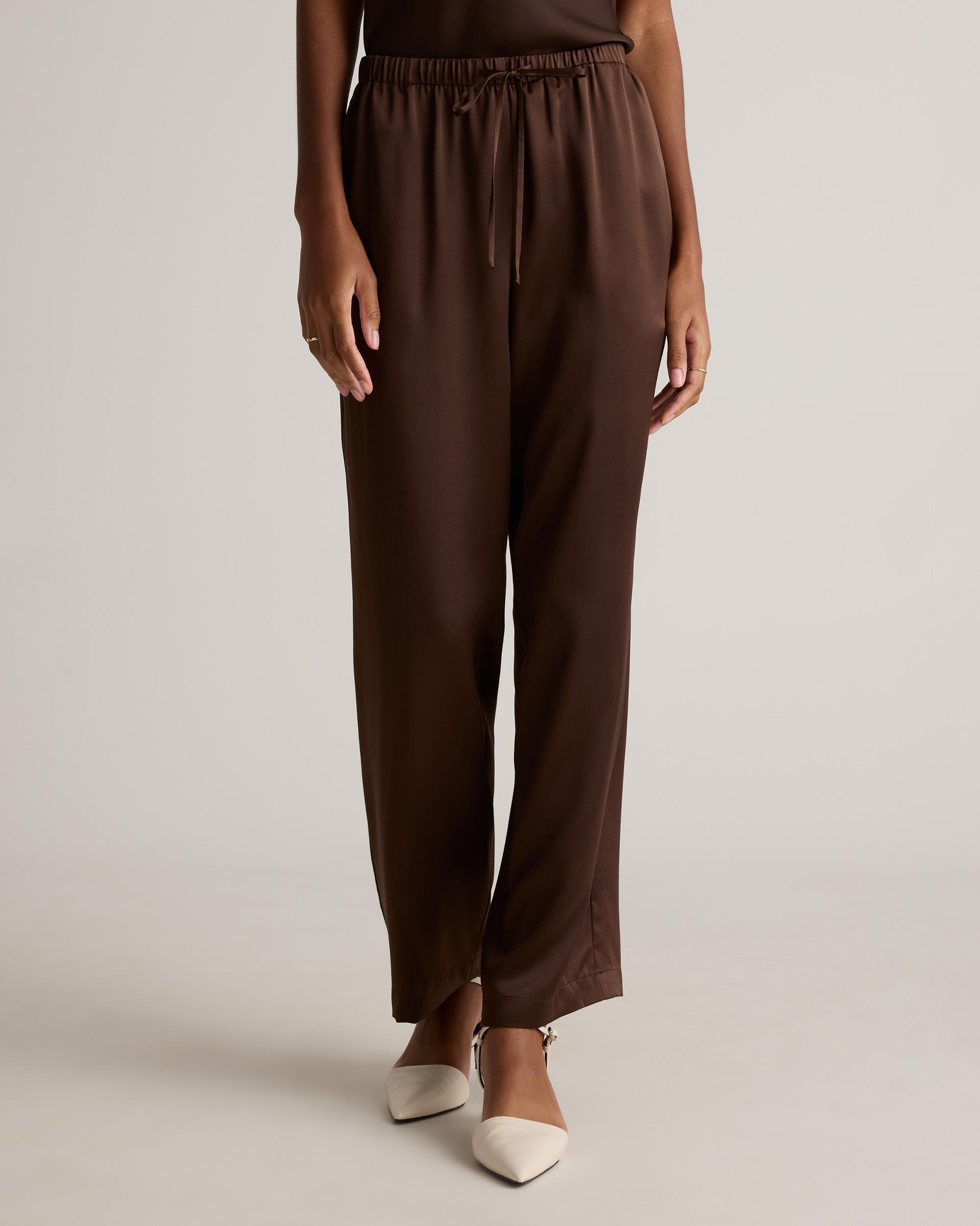 Quince | Women's Drawstring Wide Leg Pants Size XL, Silk Product Image