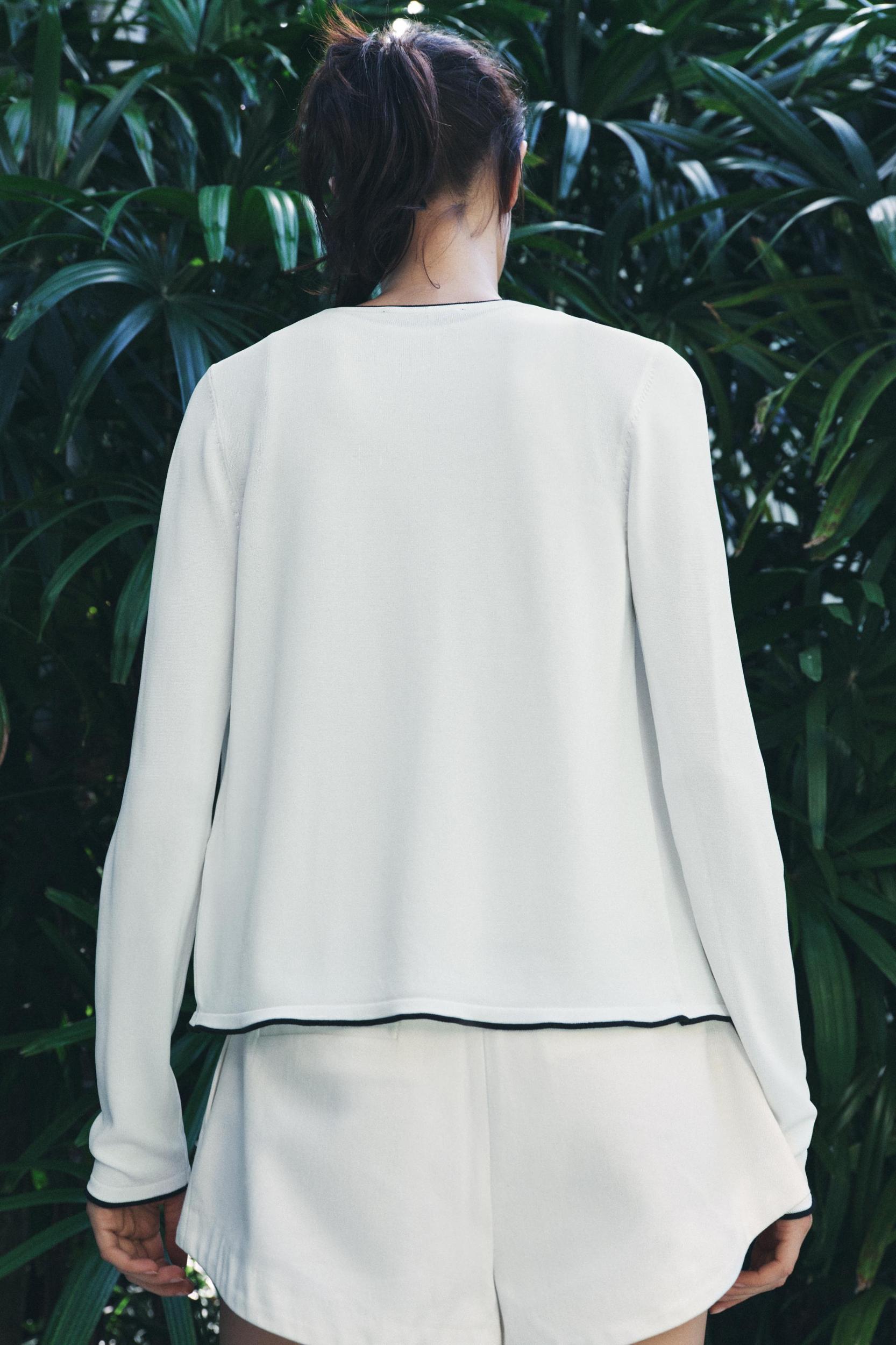 CARDIGAN WITH PIPED SEAMS Product Image