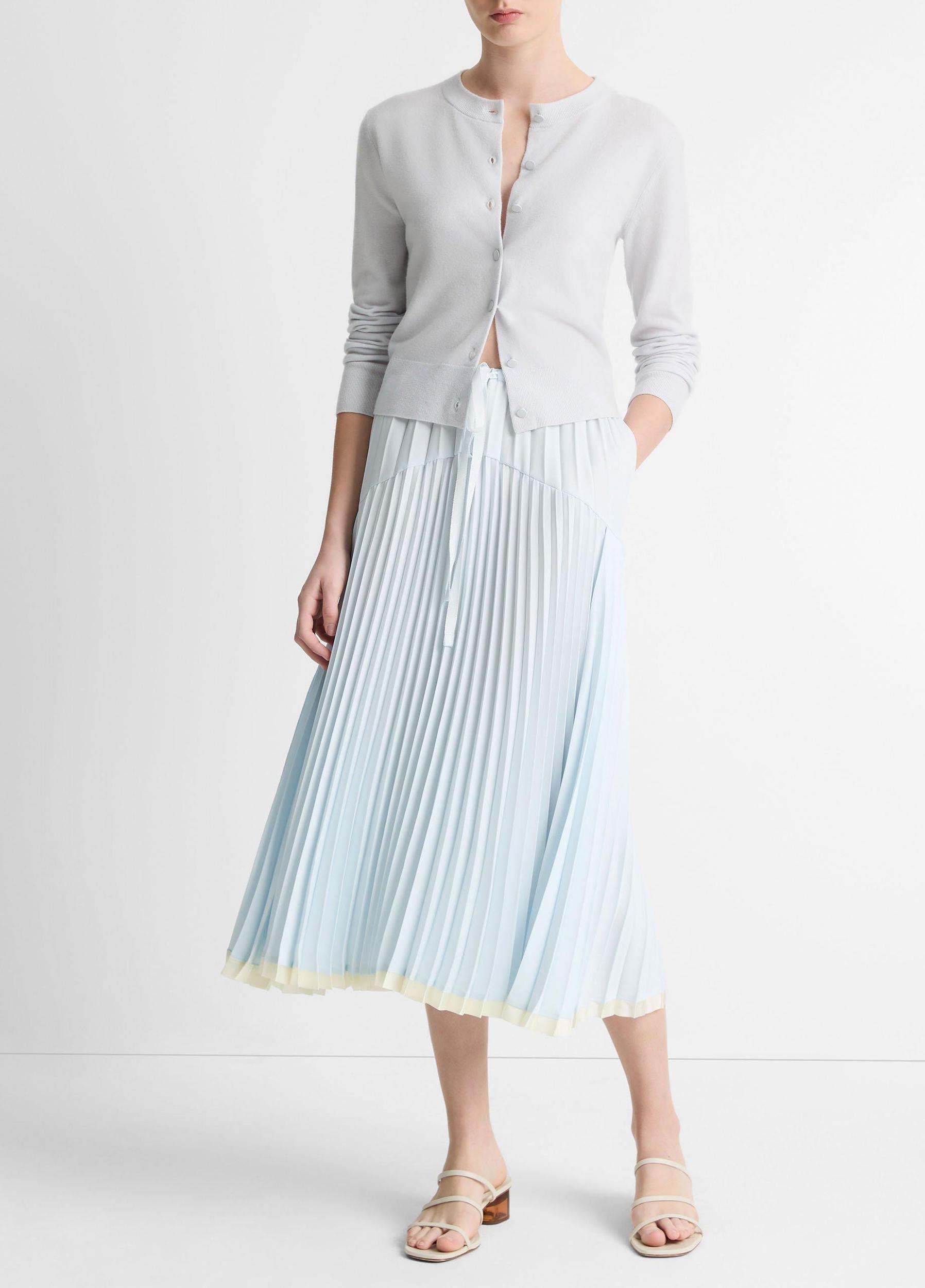 Pleated Satin Tiered Skirt Product Image