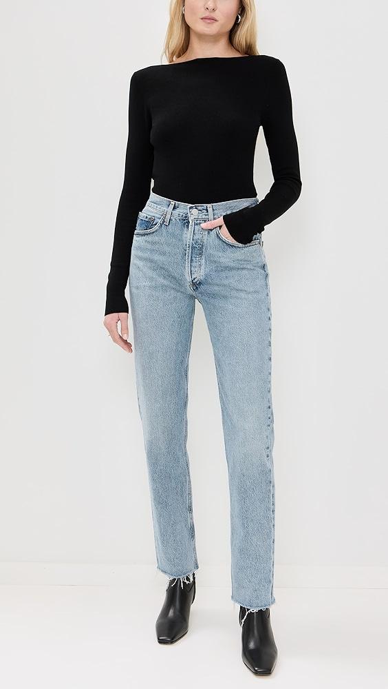 AGOLDE Lana Mid Rise Straight Jeans Product Image
