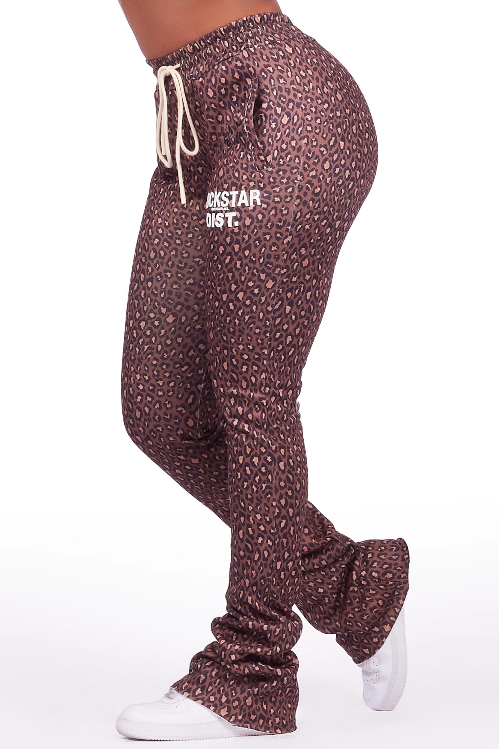 Juliana Cheetah Super Stacked Track Pant Female Product Image