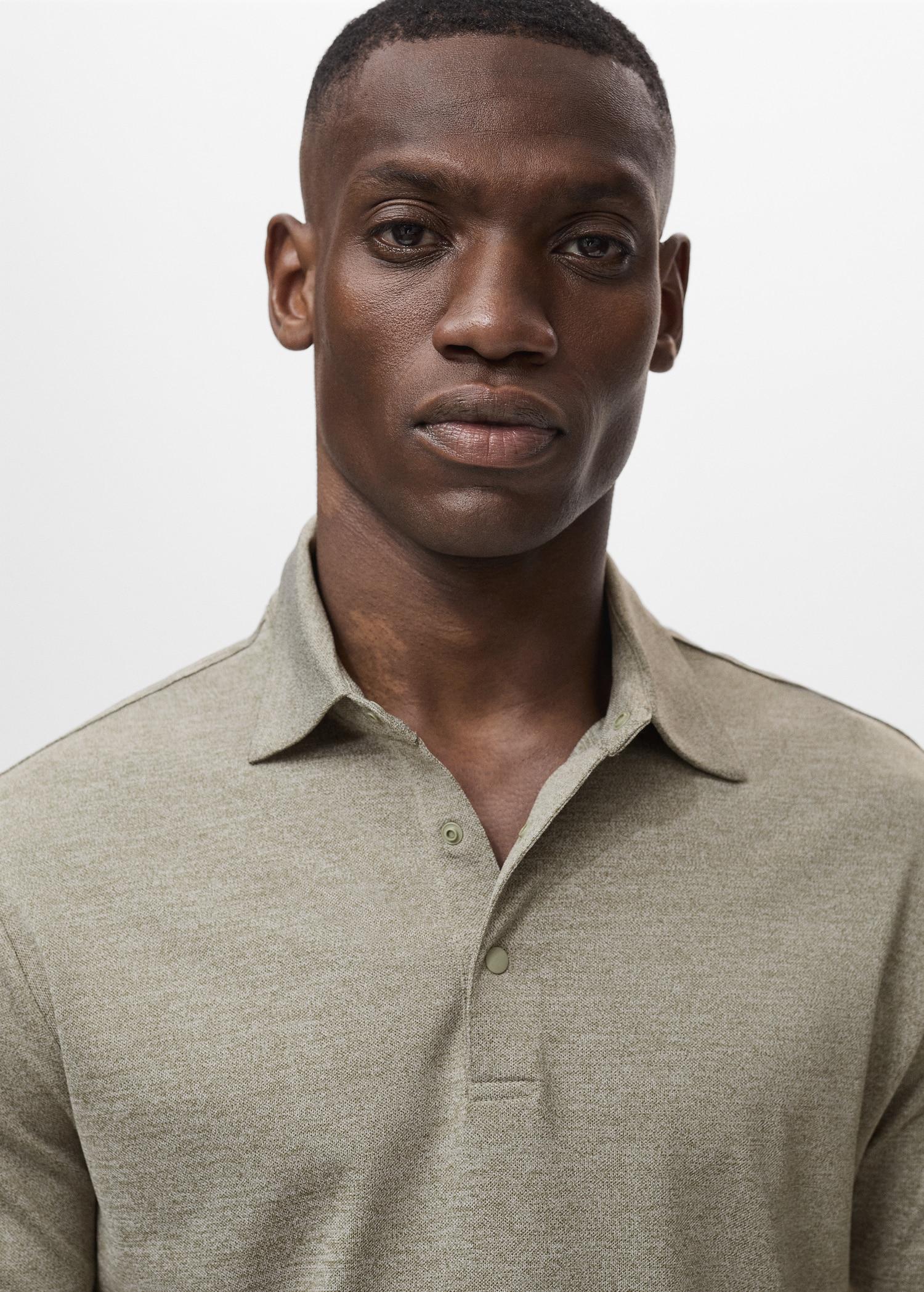 COOLMAX® slim-fit polo shirt - Men | MANGO USA Product Image