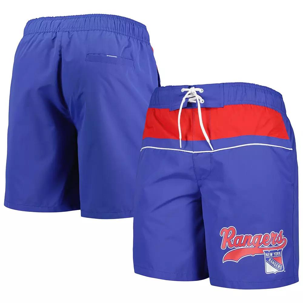 Men's Starter Blue New York Rangers Freestyle Volley Swim Shorts, Size: Medium, Ran Blue Product Image