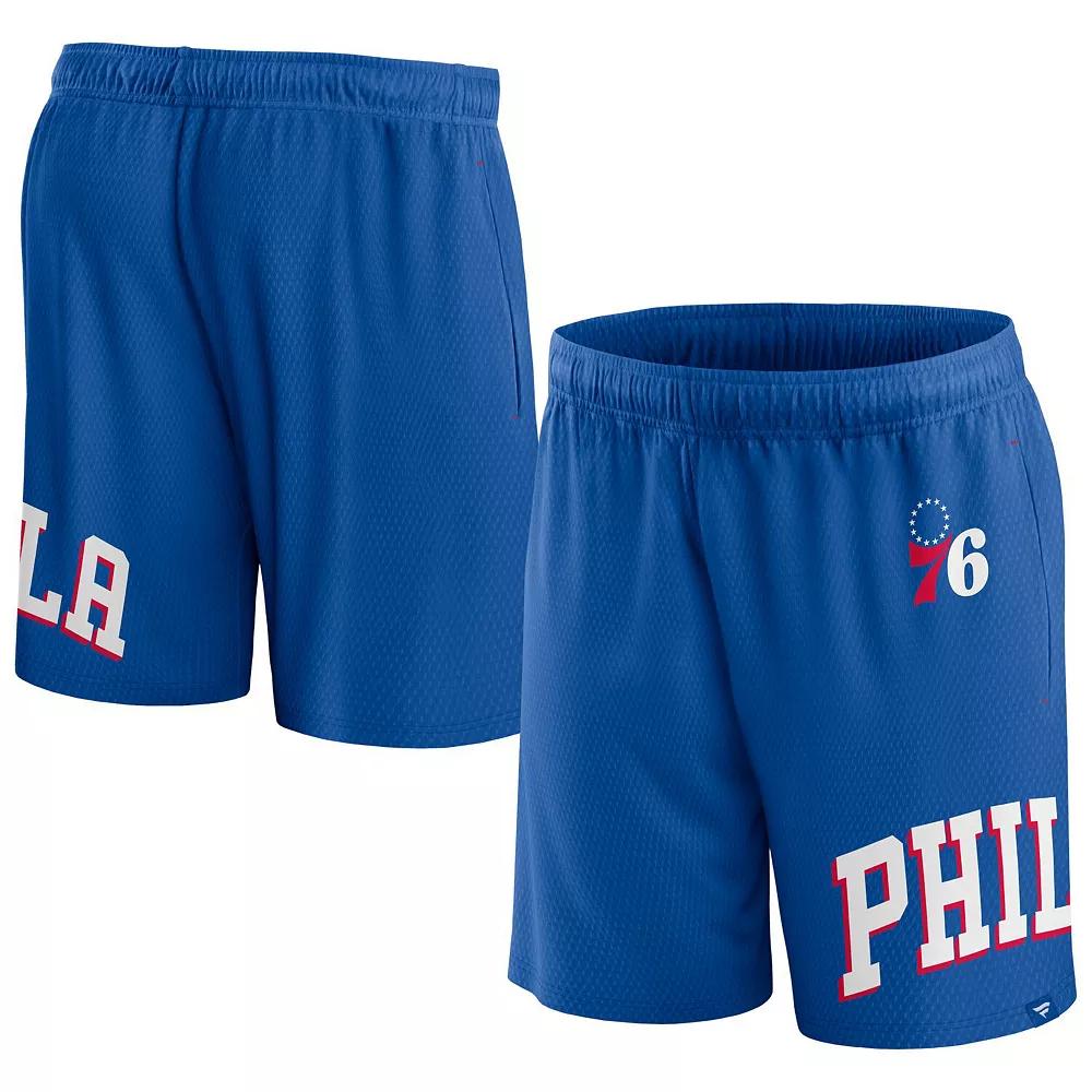 Men's Fanatics Branded Royal Philadelphia 76ers Free Throw Mesh Shorts,  Product Image