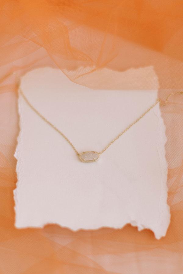 Kendra Scott Elisa Gold Pendant Necklace in Iridescent Drusy Product Image