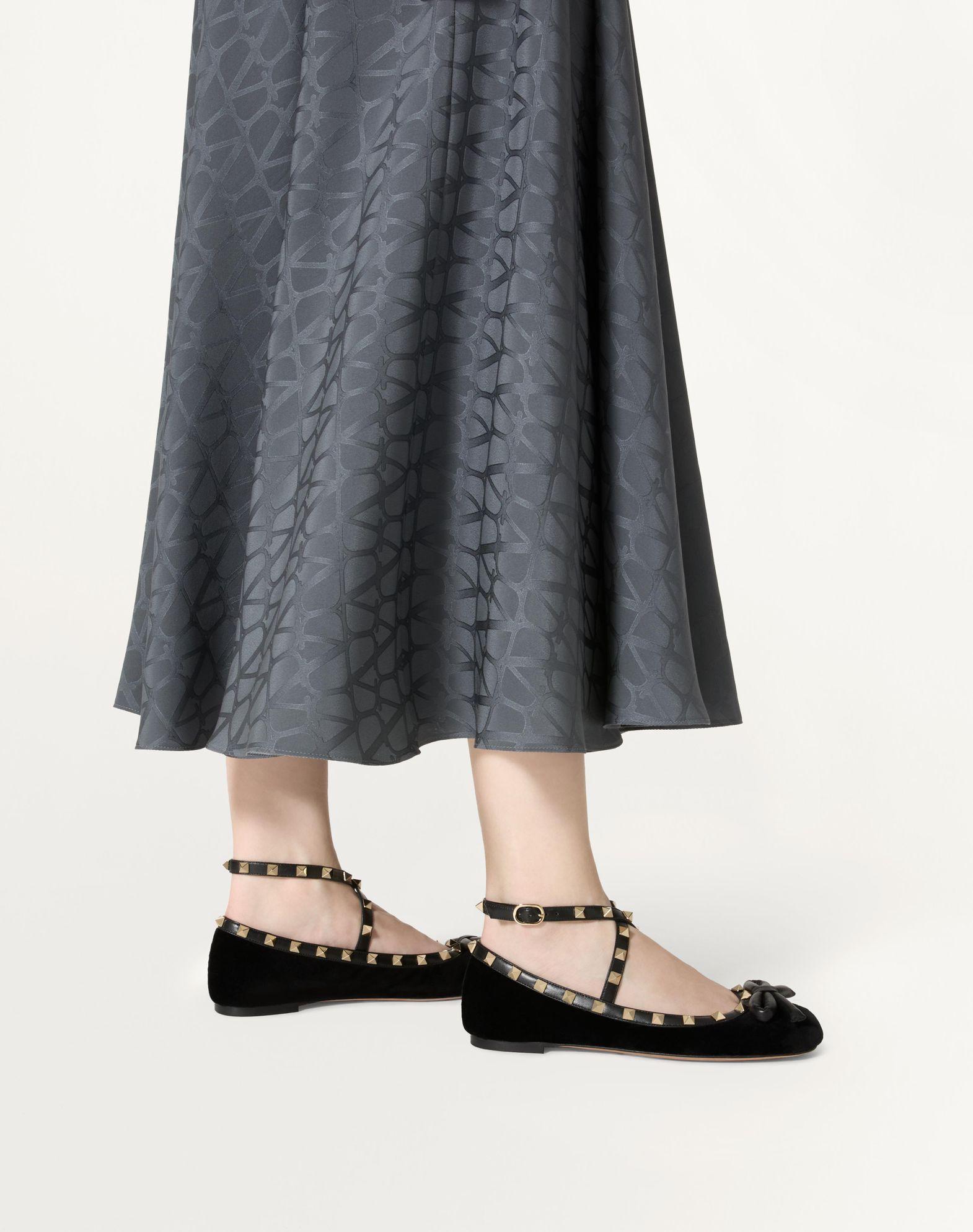 Rockstud Velvet Ballerina Product Image