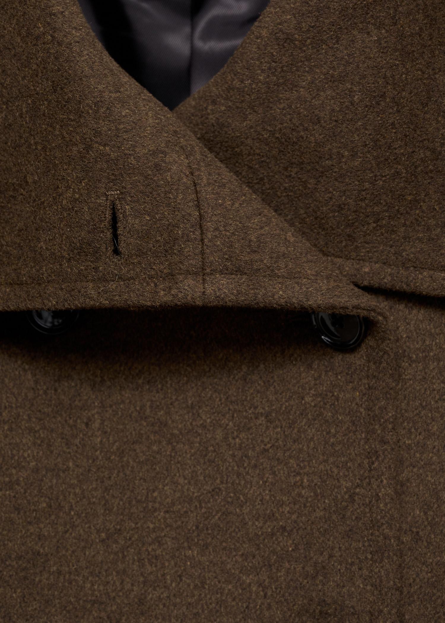 Midi wool coat with wraparound collar - Women | MANGO USA Product Image