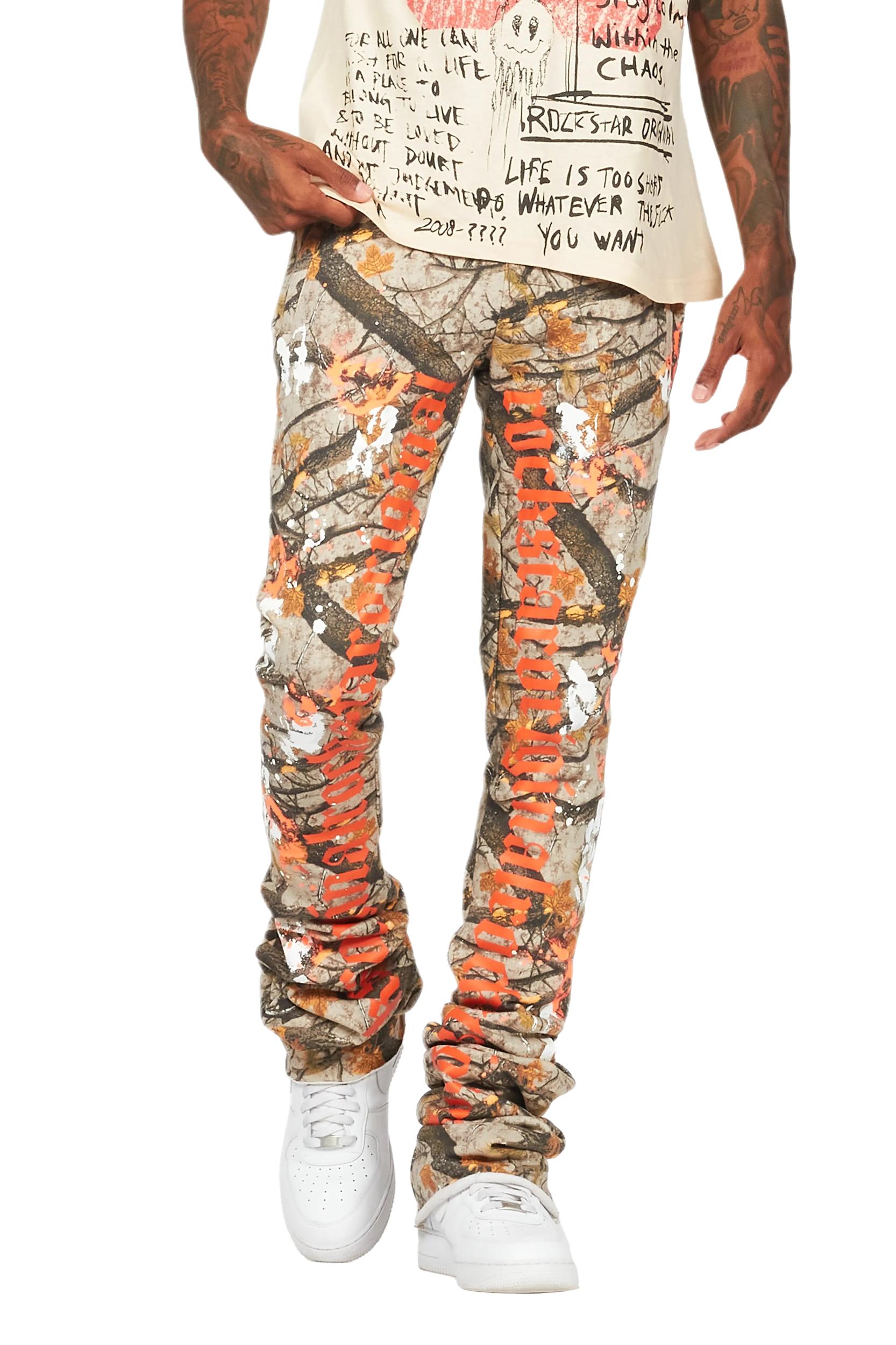 Adwin Painter Tree Camo Super Stacked Flare Pants Male Product Image