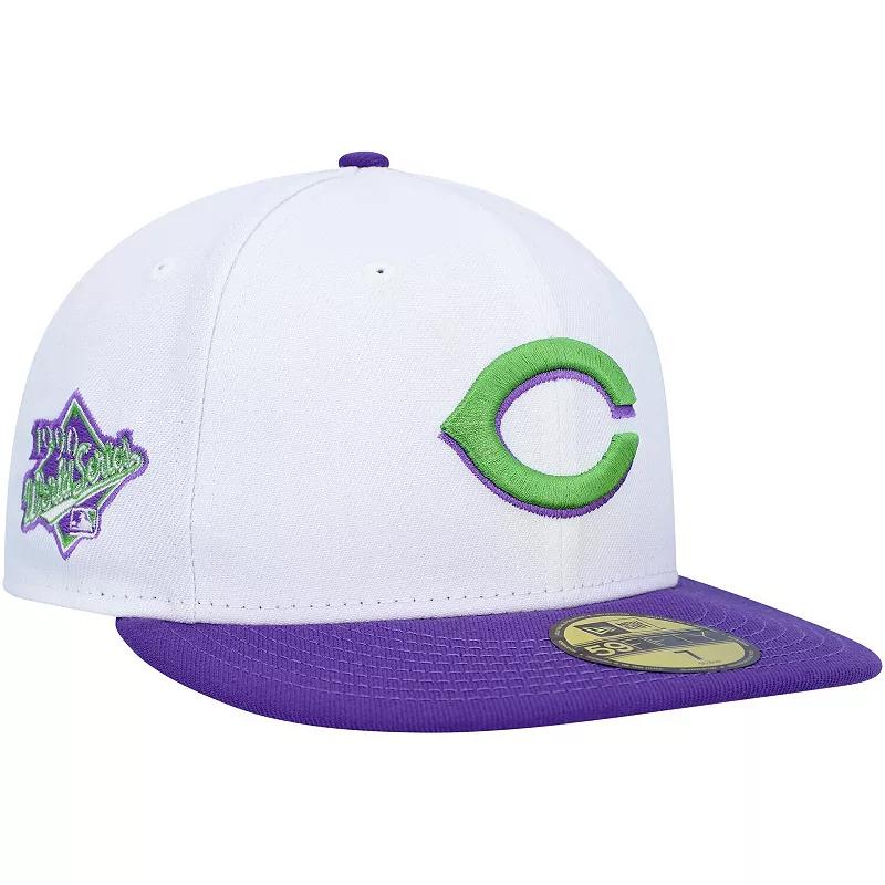 Men's New Era White Cincinnati Reds 1990 World Series Side Patch 59FIFTY Fitted Hat,  Product Image