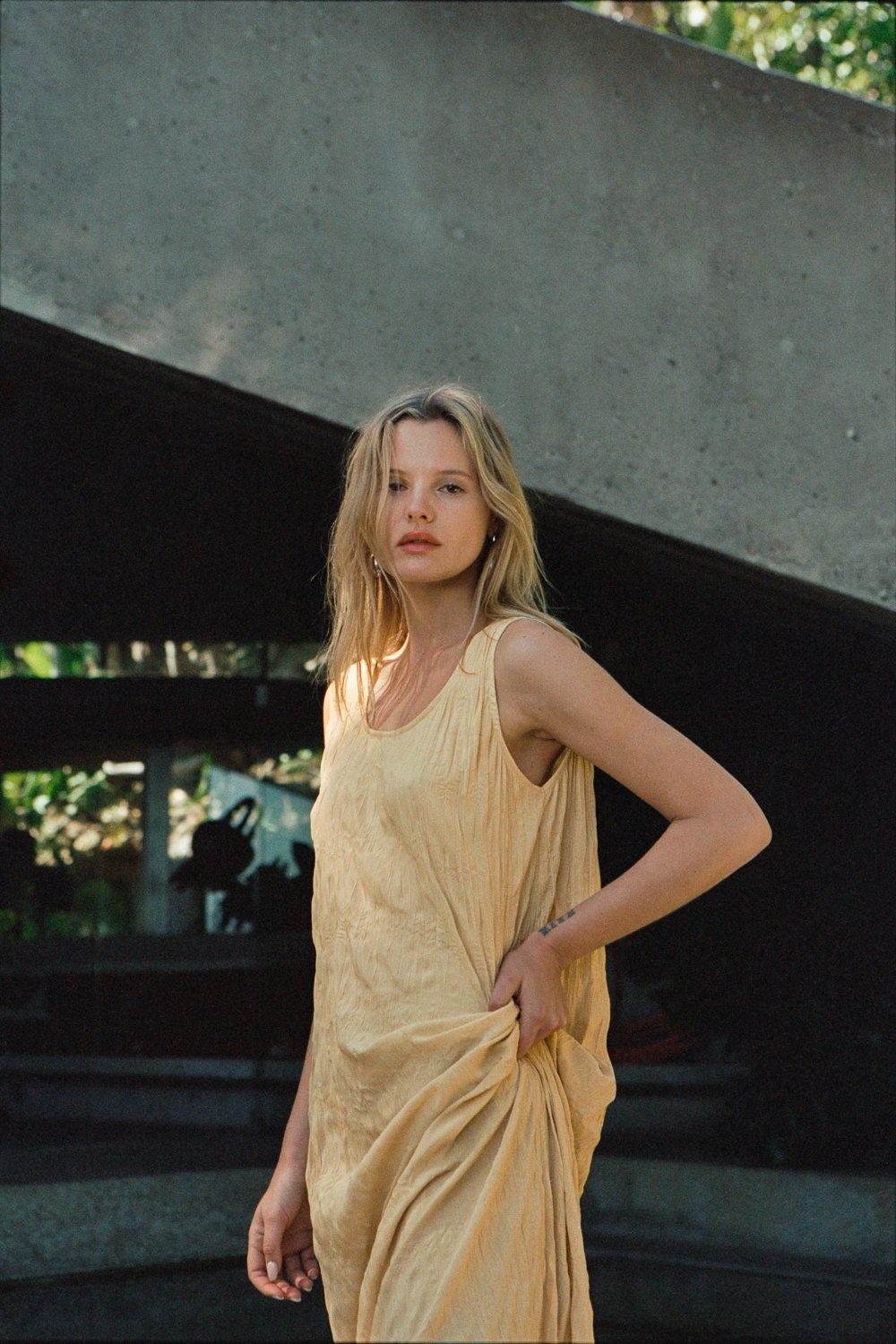 Cate Smock Midi Dress Butter Product Image