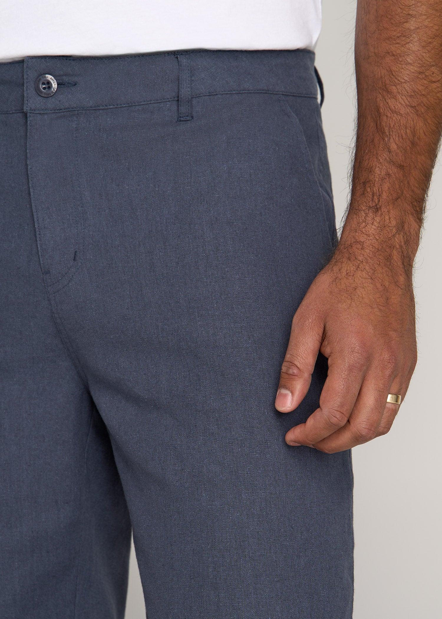 Linen Shorts For Tall Men in Burnt Orange Male Product Image