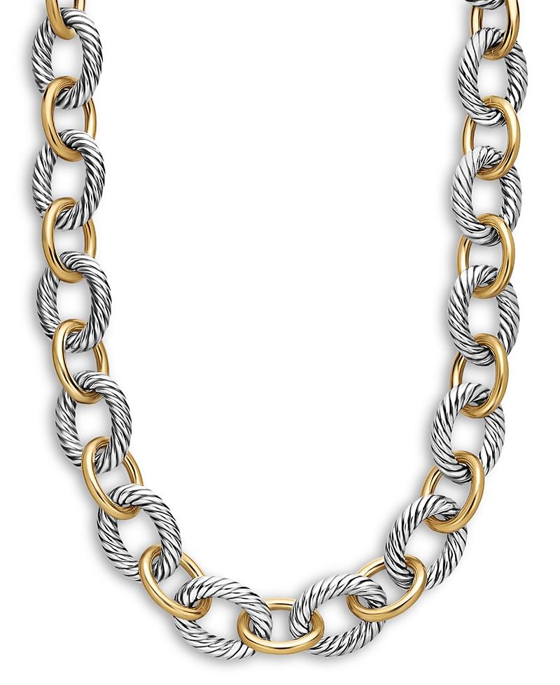 XL Sterling Silver & 18K Gold Link Necklace, 18.5 Product Image