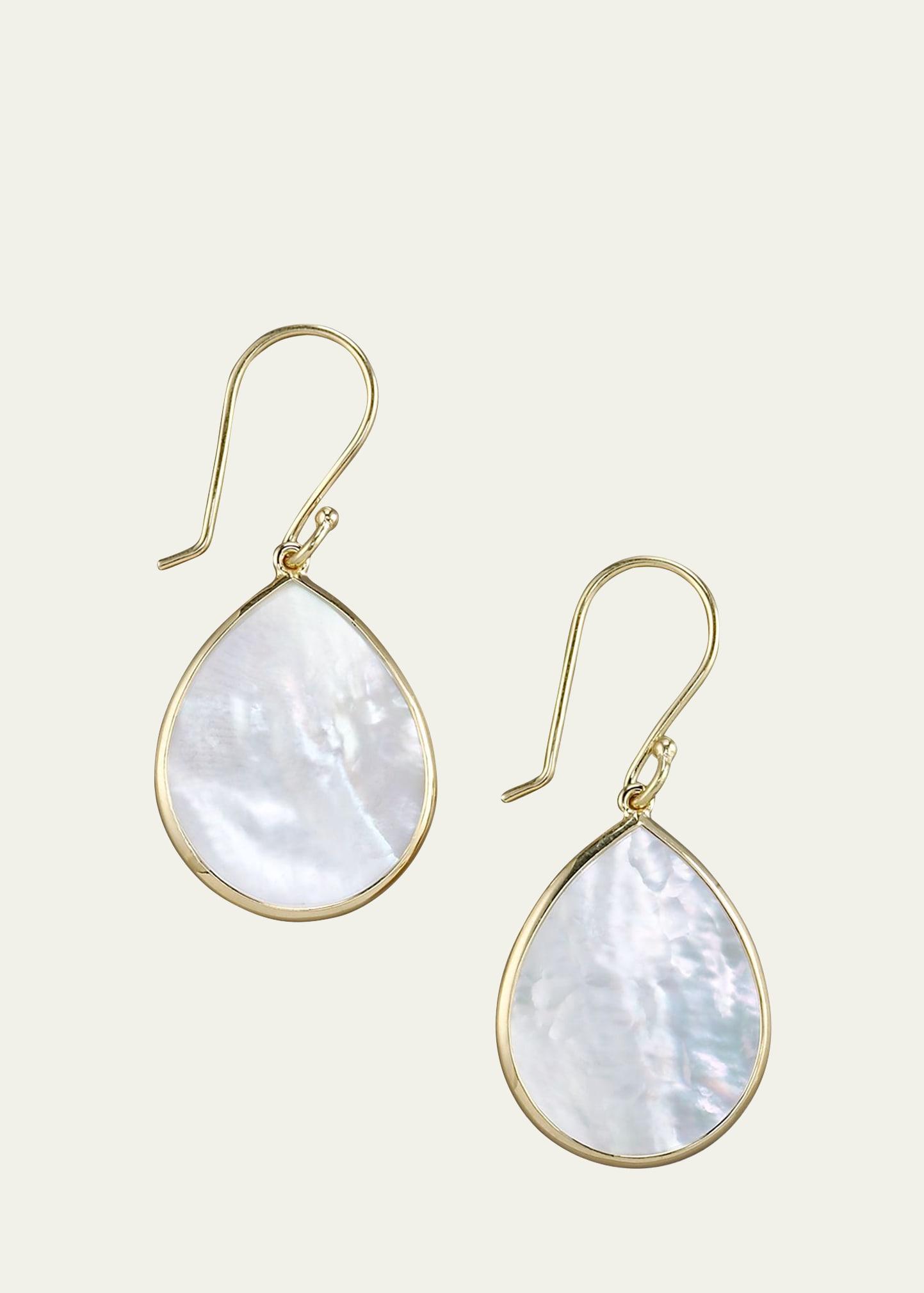 Small Stone Teardrop Earrings in 18K Gold Product Image