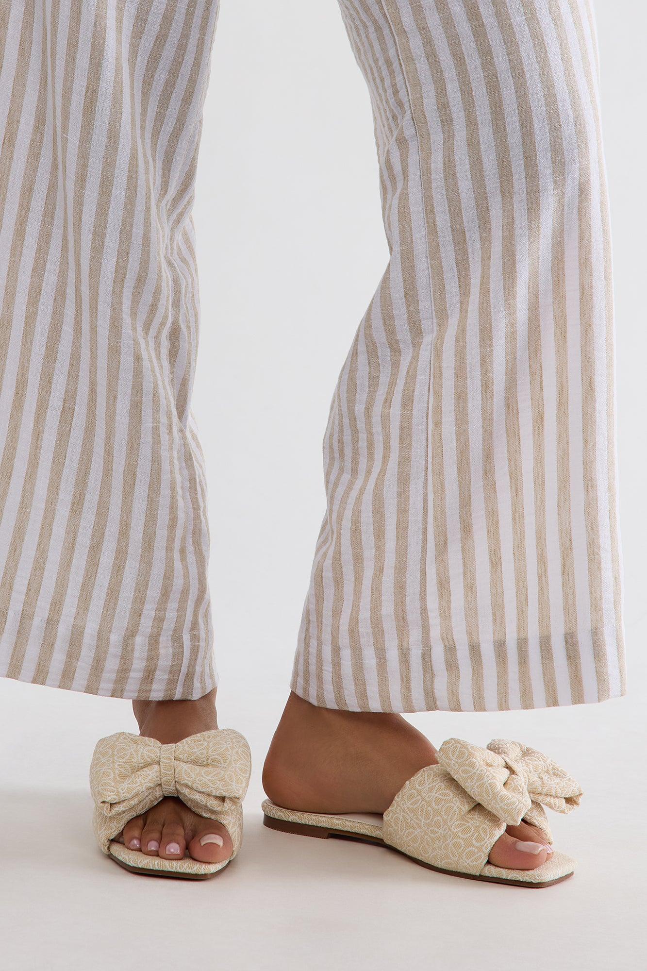 Libra Bow Sandals - Beige Product Image