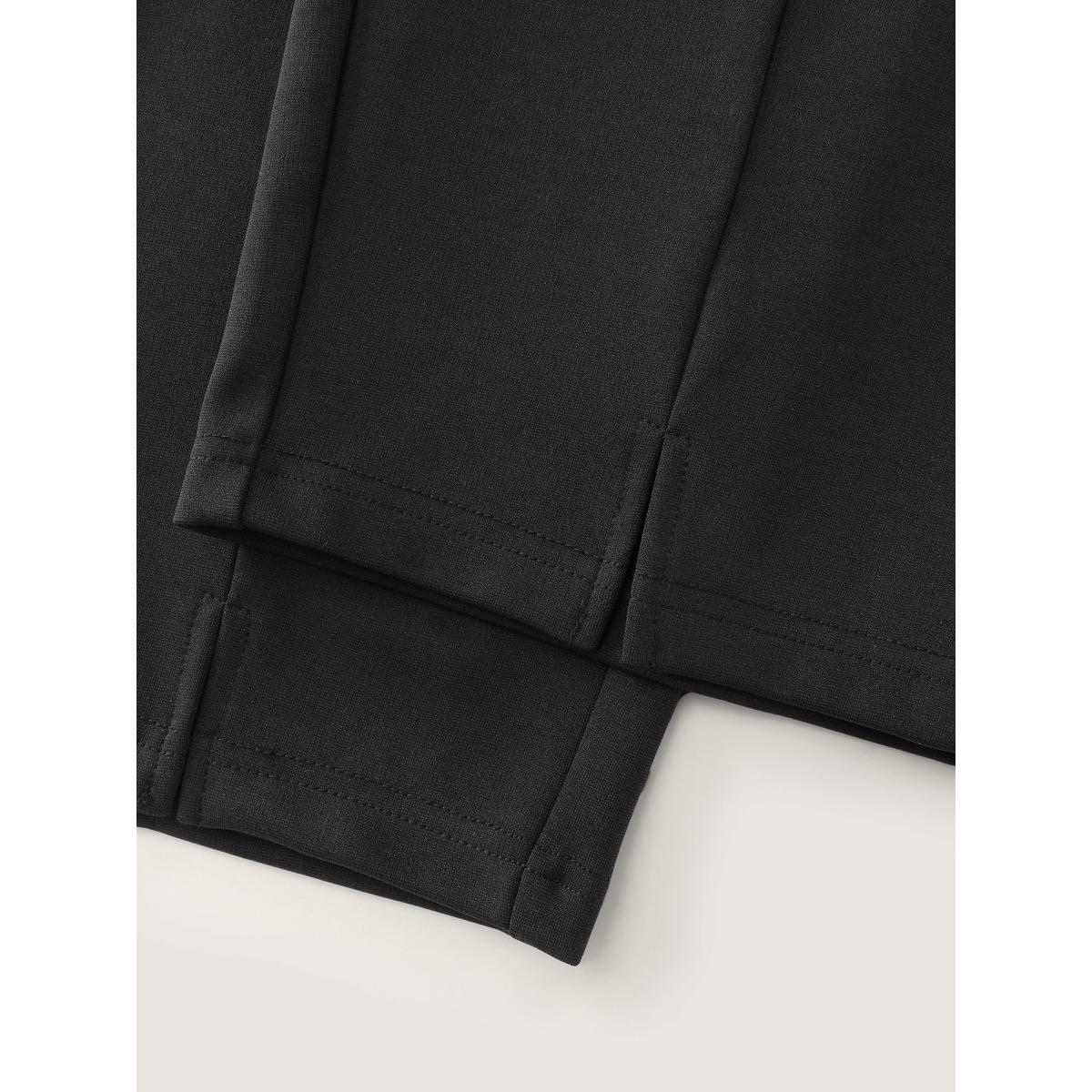 Plus Size Elastic Back Waistband Pants Women Black Office Jogger Mid Rise Office Pants BloomChic 14-16/1X Product Image