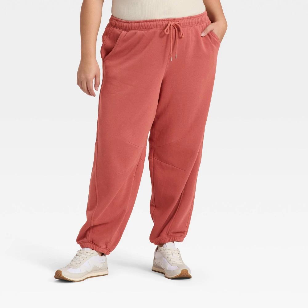 Women's Mid-Rise Barrel Leg Sweatpants - Universal Thread™ Cream 4X Product Image