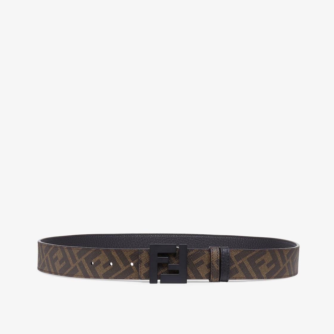FF BeltBrown leather and fabric reversible belt Product Image