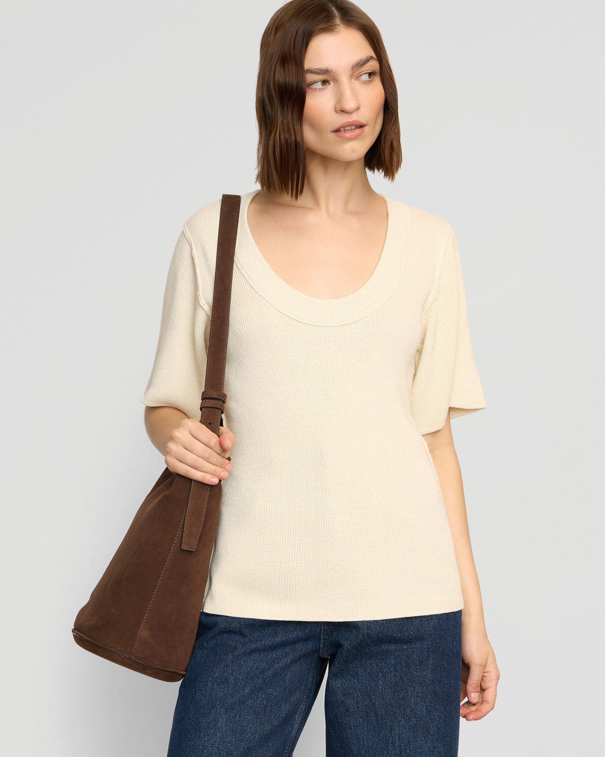 Reina Sculpted Scoop-Neck Knit Top Product Image