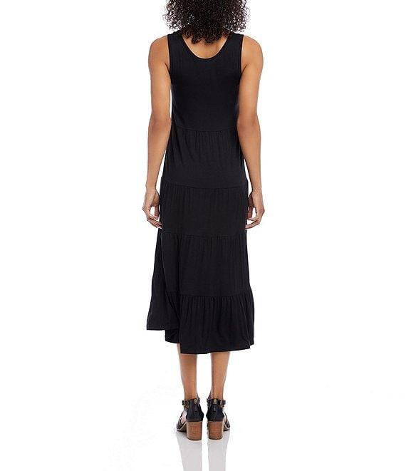 Karen Kane Petite Size Sleevless Scoop Neck Tiered Midi Dress Product Image
