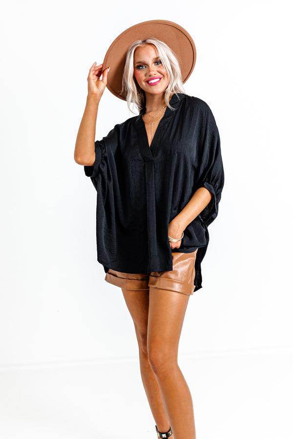 New To Town Shift Top In Black Product Image