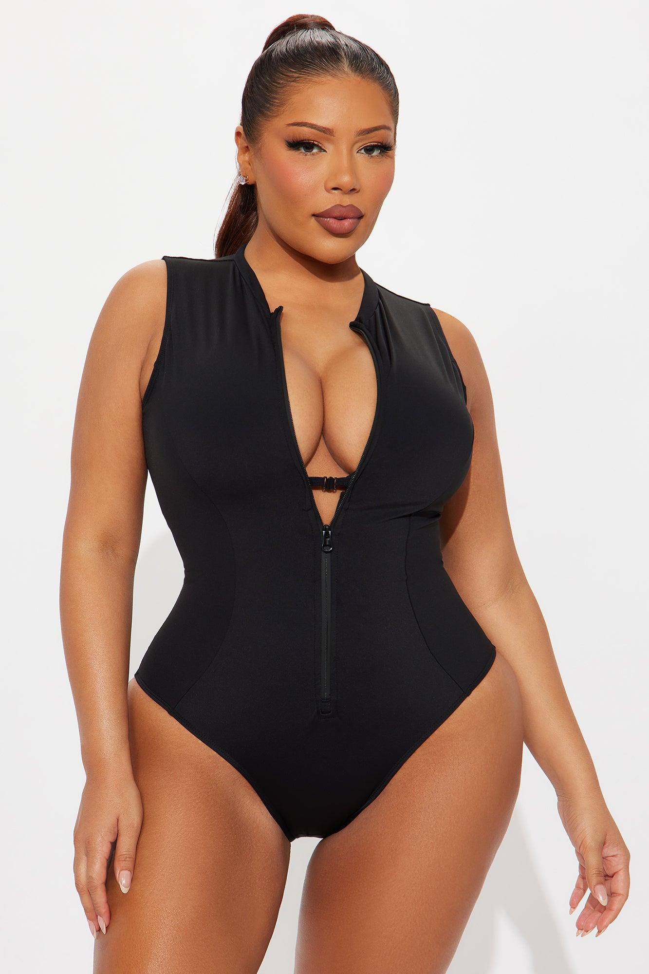 Delvina Snatched Sculpting Lace Up 1 Piece Swimsuit - Black Female Product Image