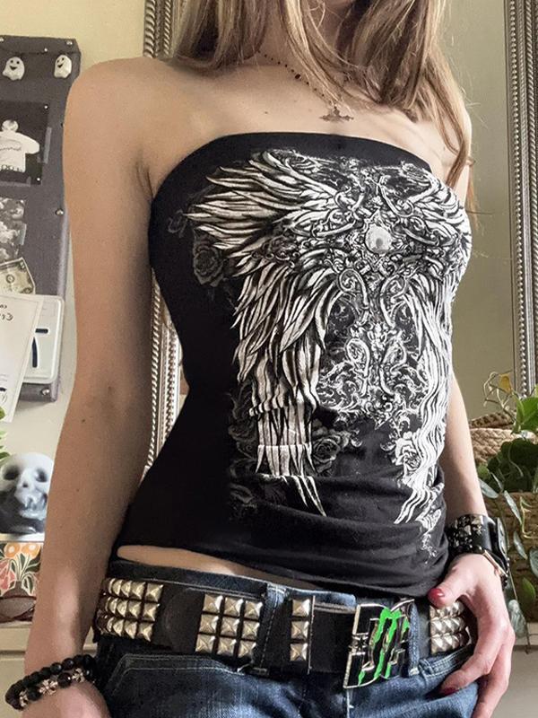 Wing Print Strapless Bandeau Top Product Image