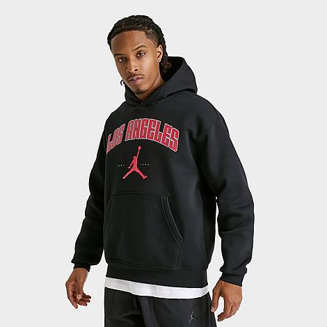 Jordan Mens Jordan LA City HBR Pullover Hoodie - Mens Black/Red Product Image