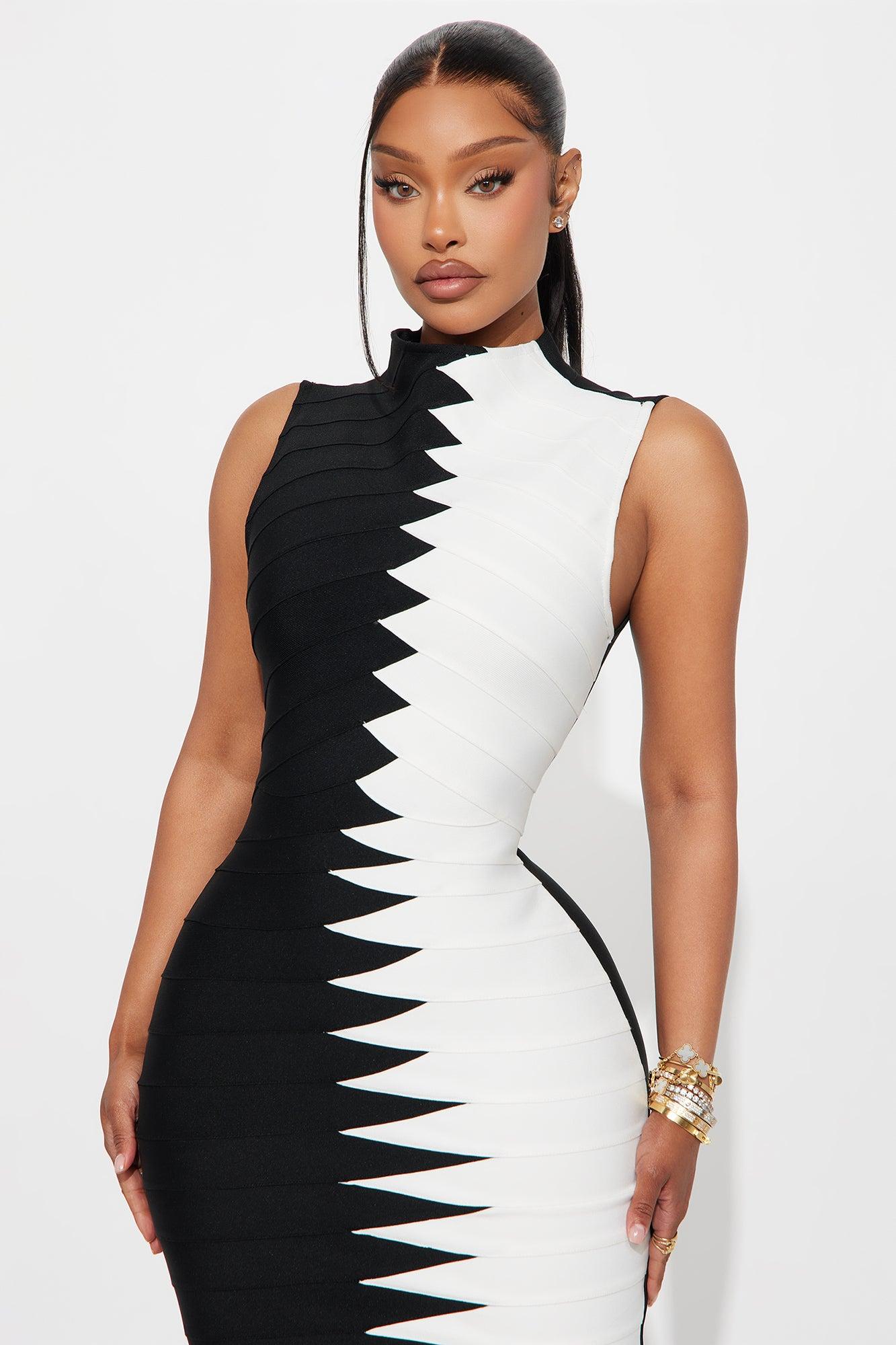 Celestine Bandage Maxi Dress - Black/White Female Product Image