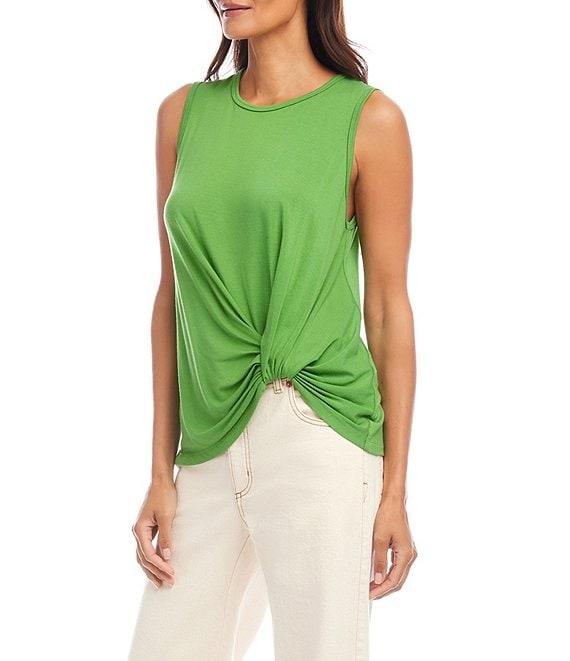Karen Kane Pick-Up Crew Neck Sleeveless Stretch Jersey Top Product Image
