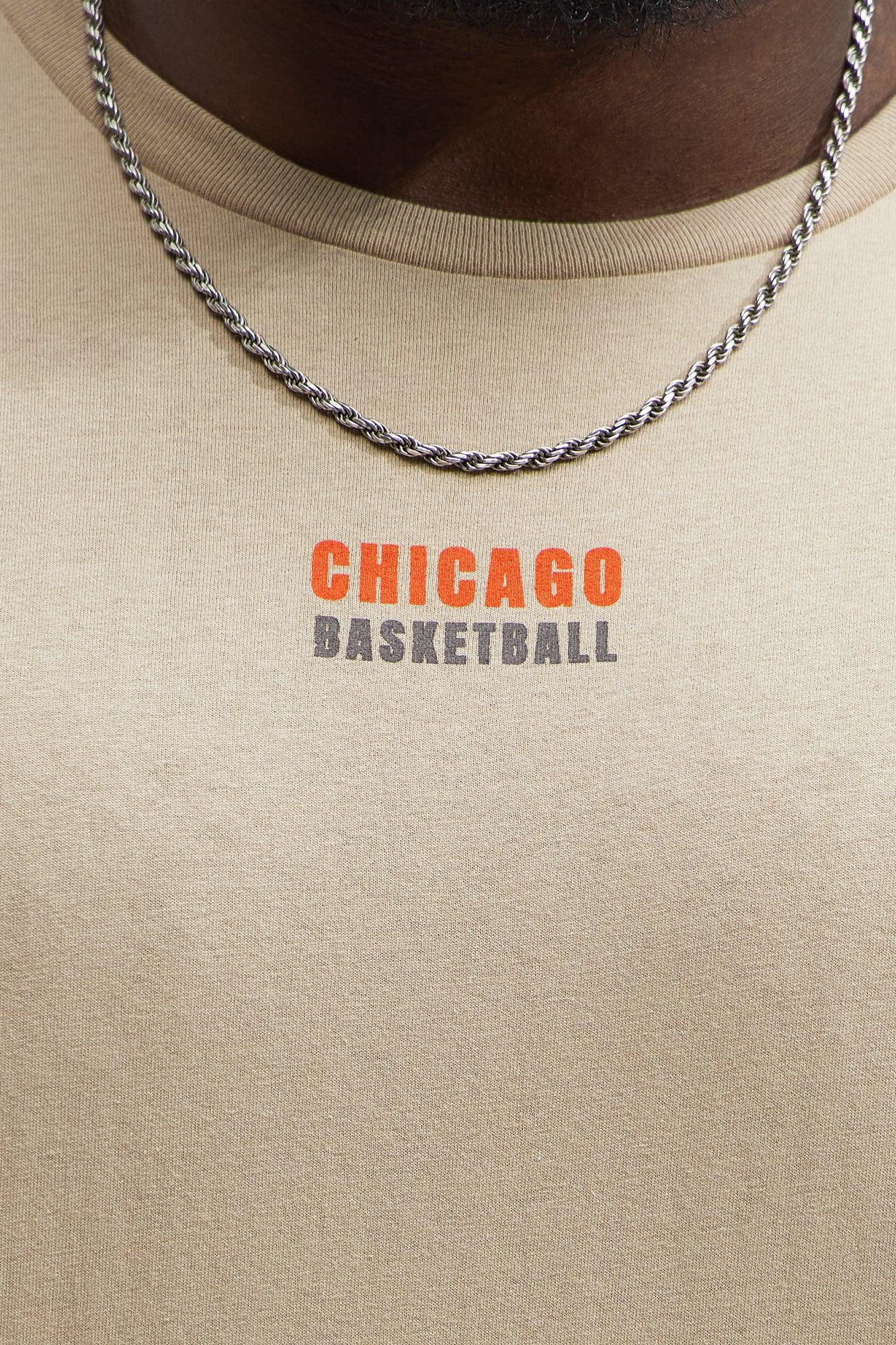 Chicago Basketball Oversized Short Sleeve Tee - Sand Product Image