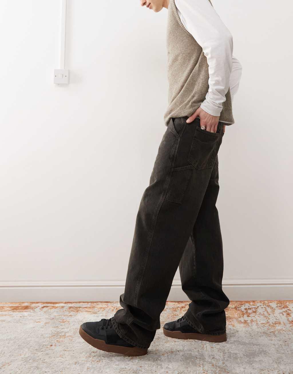 COLLUSION X011 carpenter jeans in washed black Product Image