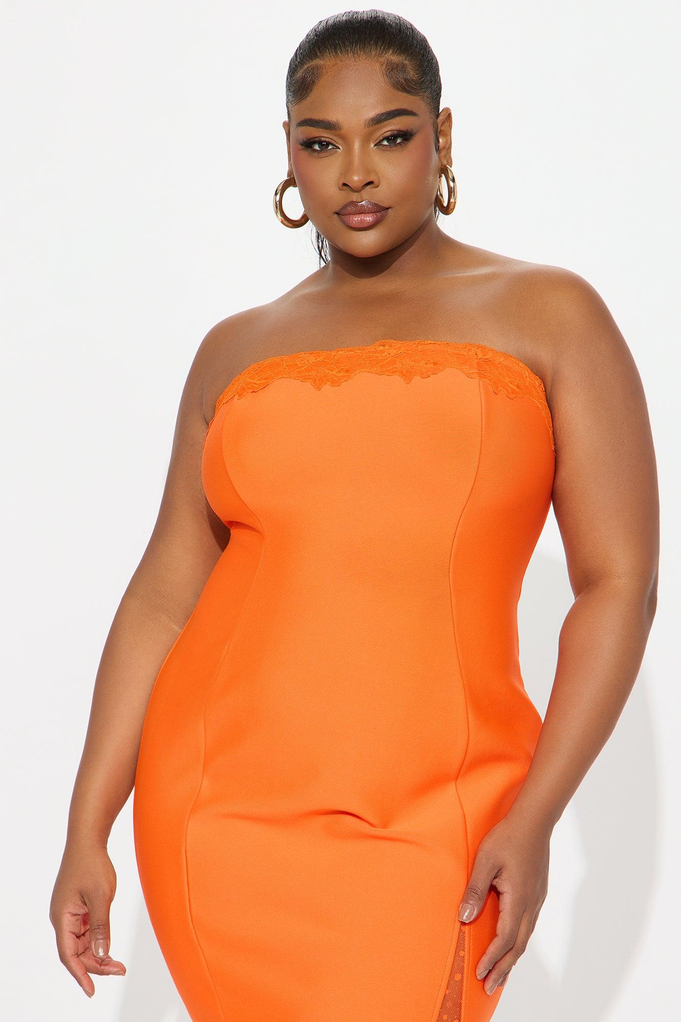 Shaina Bandage Midi Dress - Orange Product Image